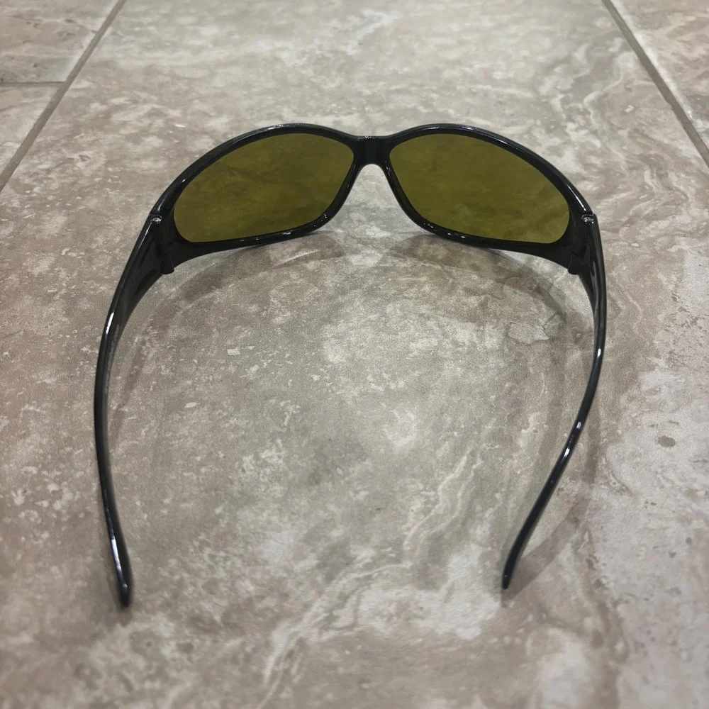 Visiball Golf Ball Finder Sunglasses Mens Black Wrap Around Yellow Tint Lenses